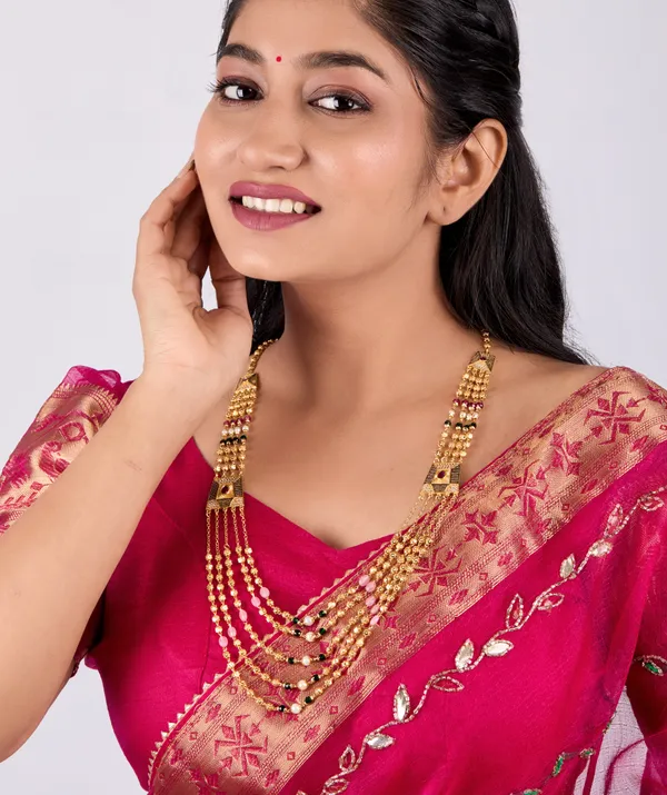 Golden_Antique_Multi-Layer_Beaded_Long_Necklace_With_Kundan_Square_Motifs_For_Women