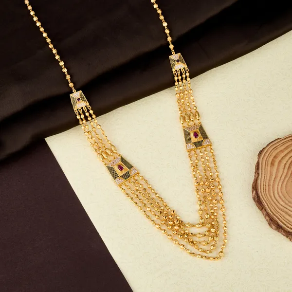 Golden_Antique_Multi-Layer_Beaded_Long_Necklace_With_Square_Motifs_For_Women