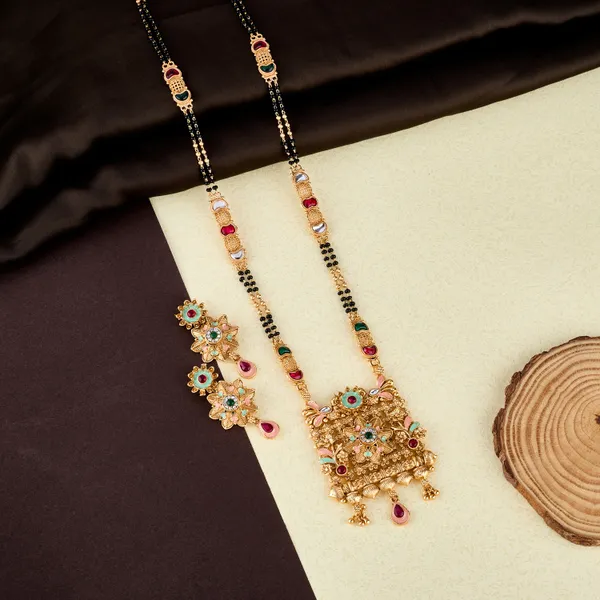Ethnic_Floral_Temple_Mangalsutra_With_Antique_Finish_Style_For_Women