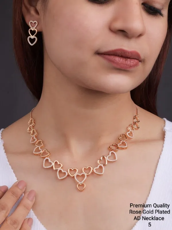 Rose_Gold_Double_Heart_AD_Necklace_Set