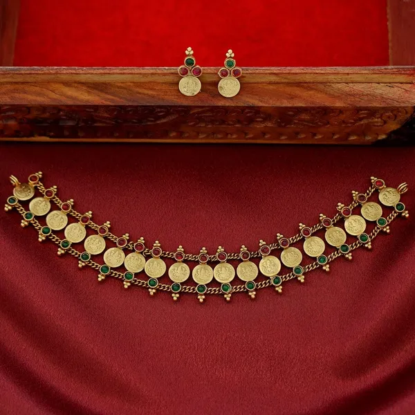 Royal_Coin_Charm_Antique_chokar_Necklace_Set