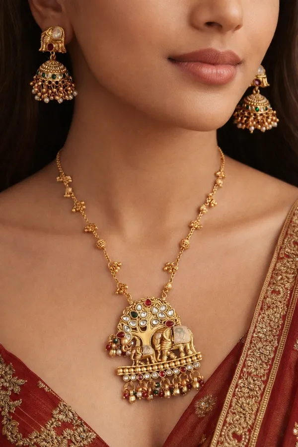 Royal_Elephant_Temple_Pendant_Necklace_Set