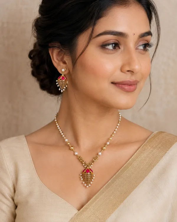 Ruby_Pearl_Traditional_Pendant_Set
