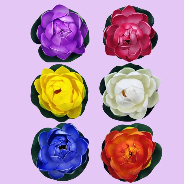 Multicolour_Artificial_Lotus_Flowers_For_Home_Decor_Set_Of_6_Mini_With_Lotus_Flowers_Realistic_Look_Durable_Material_Perfect_For_Fish_Tank_&_Pond