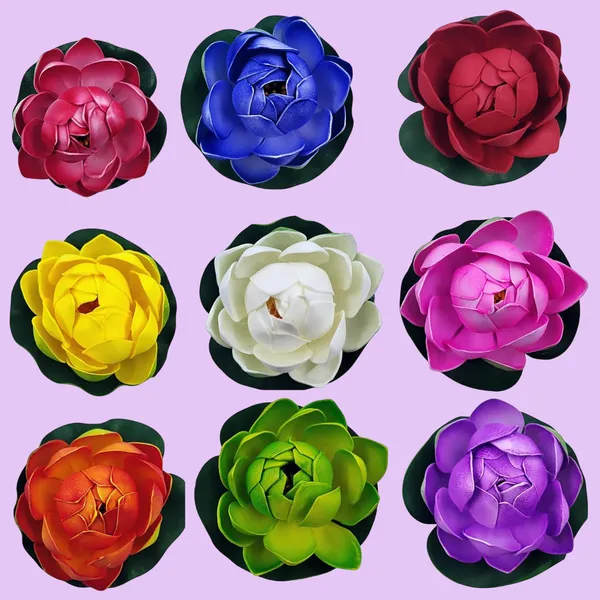 Multicolour_Artificial_Lotus_Flowers_For_Home_Decor_Set_Of_9_Mini_With_Lotus_Flowers_Realistic_Look_Durable_Material_Perfect_For_Fish_Tank_&_Pond