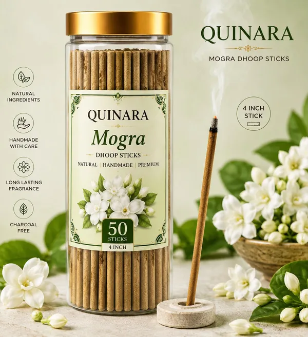 Quinara_6_Month_Variety_Pack_–_Chandan_Agarbatti_(80_Sticks)_+_Rose_Dhoop_Cones_(50_Cones)_+_Mogra_Bambooless_Dhoop_Sticks_(50_Sticks)_|_Charcoal_Free_|_Premium_Long_Lasting_Fragrance_|_Daily_Pooja_&_Meditation