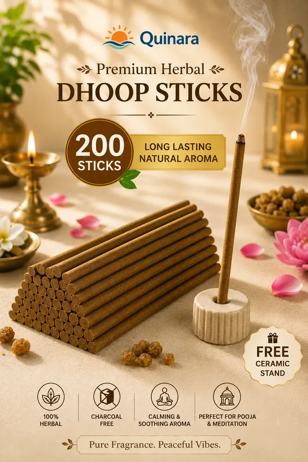 Quinara_Herbal_Dhoop_Sticks_Combo_Pack_(Buy_2_Get_2)_|_4_Premium_Fragrances_–_Guggal,_Sandal,_Lavender_&_Rose_|_200_Dhoop_Sticks_with_Free_Ceramic_Stand|_Long_Lasting_Natural_Aroma_|_Charcoal_Free_|_Ideal_for_Daily_Pooja,_Meditation_&_Home_Fragrance