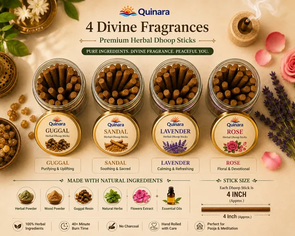 Quinara_Herbal_Dhoop_Sticks_Combo_Pack_(Buy_2_Get_2)_|_4_Premium_Fragrances_–_Guggal,_Sandal,_Lavender_&_Rose_|_200_Dhoop_Sticks_with_Free_Ceramic_Stand|_Long_Lasting_Natural_Aroma_|_Charcoal_Free_|_Ideal_for_Daily_Pooja,_Meditation_&_Home_Fragrance