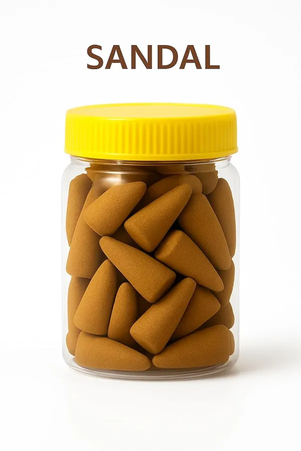 Brown_Premium_Dhoop_Cones_For_Pooja_|_50_Cones_I_Fragrances_Sandal_(Chandan)_|_Long_Lasting_Fragrance_For_Meditation,_Prayer,_Yoga,_Home_&_Office_|_Natural_Herbal_Incense_Cones_Sandal_(Chandan)