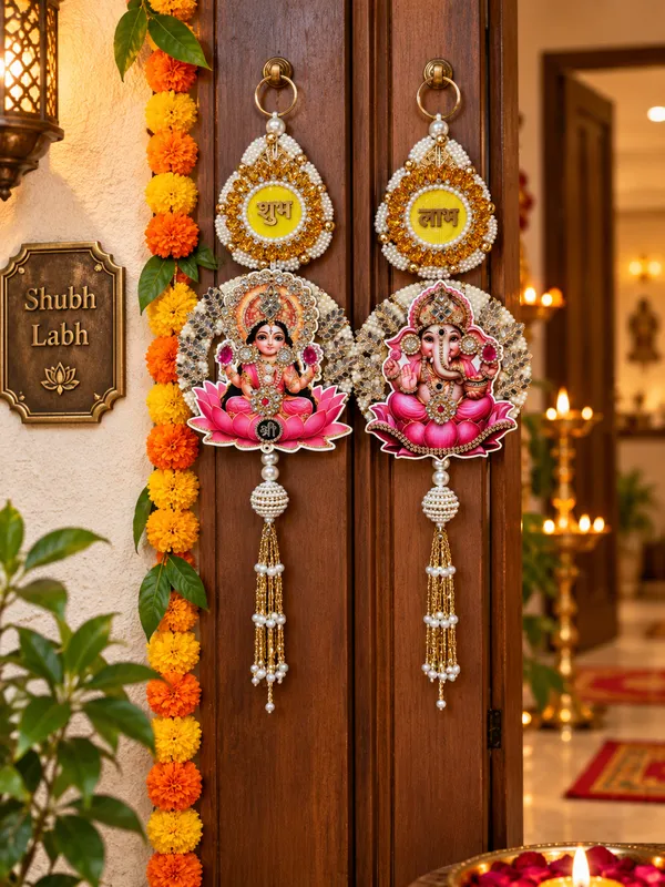 Premium_Shubh_Labh_Lakshmi_Ganesha_Door_Hanging_Set_|_Pair_of_Divine_Laxmi_Ganesh_Wall_Hangings_|_Pearl_&_Bead_Embellished_Pooja_Entrance_Décor_|_Diwali_&_Festive_Home_Decoration