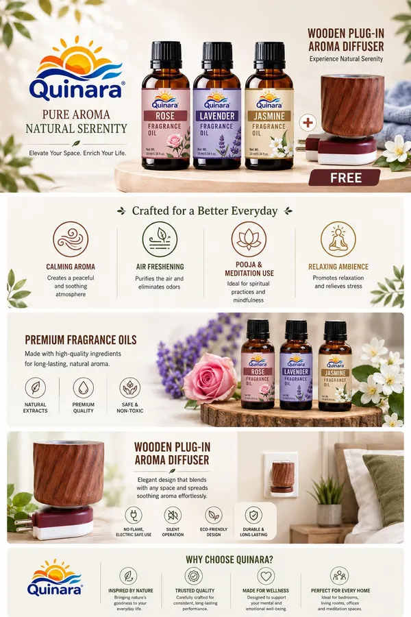 Quinara_Fragrance_Oil_Combo_Pack_(Rose,_Lavender_&_Jasmine)_with_FREE_Wooden_Plug-in_Aroma_Diffuser_|_Premium_Aromatherapy_Essential_Oils_for_Home,_Pooja_&_Meditation