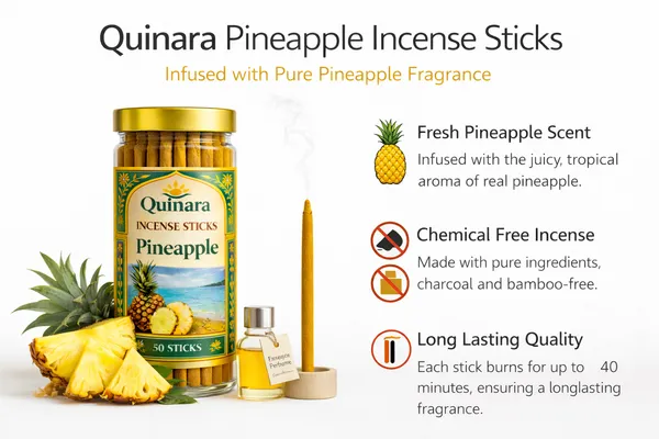 Quinara_Bambooless_Pineapple_Incense_Sticks_(50_Sticks)_–_Premium_Charcoal_&_Bamboo_Free_Dhoop_Sticks_|_Long_Lasting_40_Min_Burn_|_Fresh_Tropical_Fragrance_for_Home,_Meditation_&_Pooja