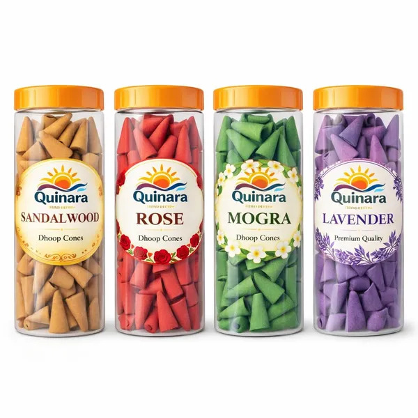 Quinara_Premium_Dhoop_Cones_Combo_Pack_4_x_100_gm_(Sandalwood,_Rose,_Mogra_&_Lavender)_|_Long-Lasting_Fragrance_for_Pooja,_Meditation_&_Home