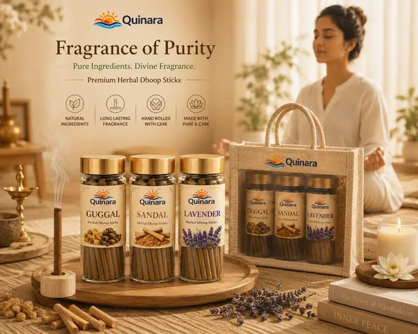 Quinara_Premium_Herbal_Dhoop_Sticks_Combo_Pack_|_Guggal,_Sandal_&_Lavender_|_50_Sticks_Each_Jar_|_Free_Wooden_Holder_&_Premium_Transparent_Jute_Bag_|_Long_Lasting_Natural_Fragrance