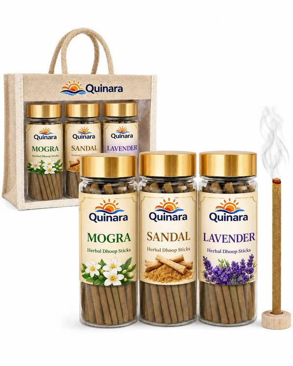 Quinara_Premium_Herbal_Dhoop_Sticks_Gift_Combo_Pack_|_Mogra,_Sandal_&_Lavender_|_50_Sticks_Each_Jar_|_Free_Wooden_Holder_&_Jute_Bag_Included_|_Long_Lasting_Natural_Fragrance