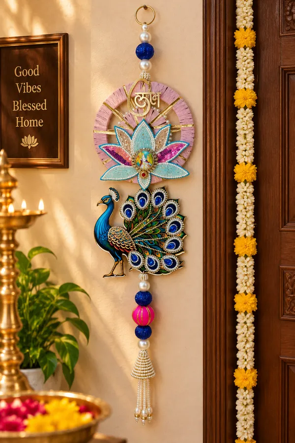 Quinara_Premium_Peacock_&_Lotus_Wall_Hanging_Set_|_Handcrafted_Beaded_Shubh_Labh_Toran_Decor_|_Elegant_Home_Entrance_&_Pooja_Room_Decoration_|_Festive_Diwali_Décor_&_Gifting