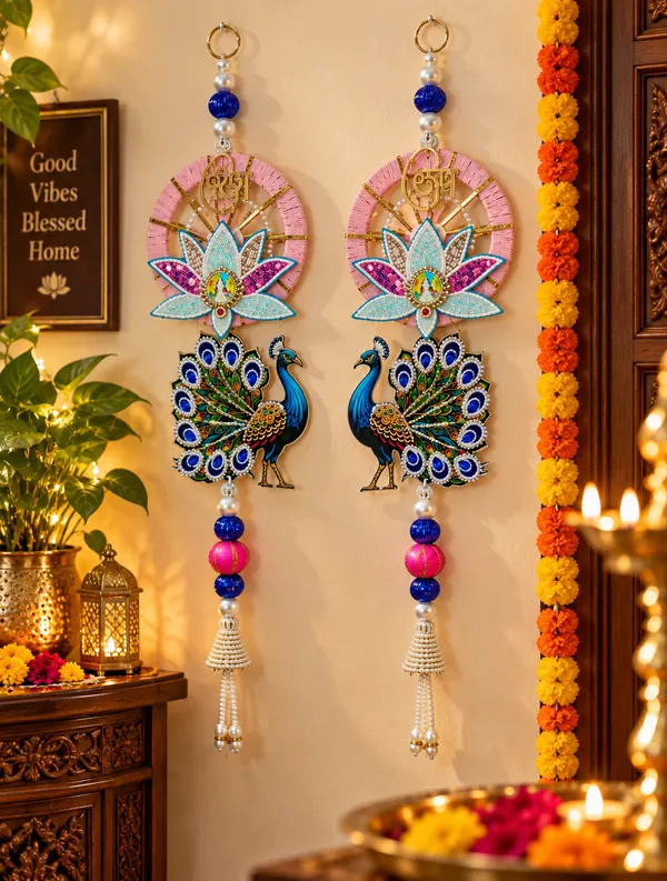 Quinara_Premium_Peacock_&_Lotus_Wall_Hanging_Set_|_Handcrafted_Beaded_Shubh_Labh_Toran_Decor_|_Elegant_Home_Entrance_&_Pooja_Room_Decoration_|_Festive_Diwali_Décor_&_Gifting