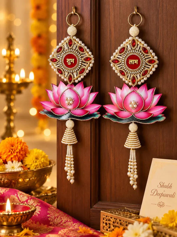 Quinara_Shubh_Labh_Lotus_Door_Hanging_for_Home_&_Mandir_Decoration_|_Premium_Pearl_&_Stone_Work_Toran_|_Diwali,_Pooja,_Festive_&_Housewarming_Decor
