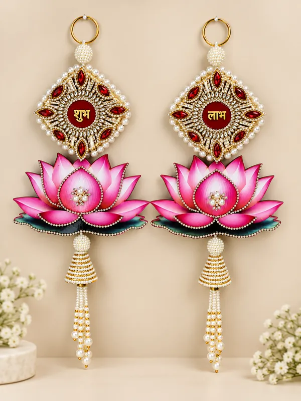 Quinara_Shubh_Labh_Lotus_Door_Hanging_for_Home_&_Mandir_Decoration_|_Premium_Pearl_&_Stone_Work_Toran_|_Diwali,_Pooja,_Festive_&_Housewarming_Decor