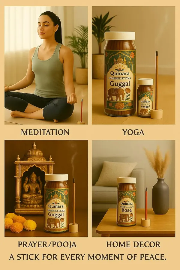 Bambooless_Guggal_Incense_Dhoop_Sticks_With_Free_Ceramic_Holder_&_Jar,_Traditional_Indian_Herbal,_Premium_Rose_Fragrance,_Decorative_Jar,_50_Sticks