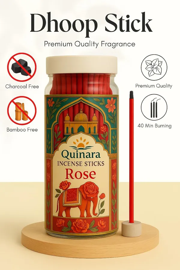 Bambooless_Rose_Incense_Dhoop_Sticks_|_Free_Plastic_Jar_&_Ceramic_Stick_Holder_I_Natural_&_Long_Lasting_Fragrance_|_Premium_Pooja_Essential_|_For_Home,_Temple_&_Meditation_|_50_Sticks