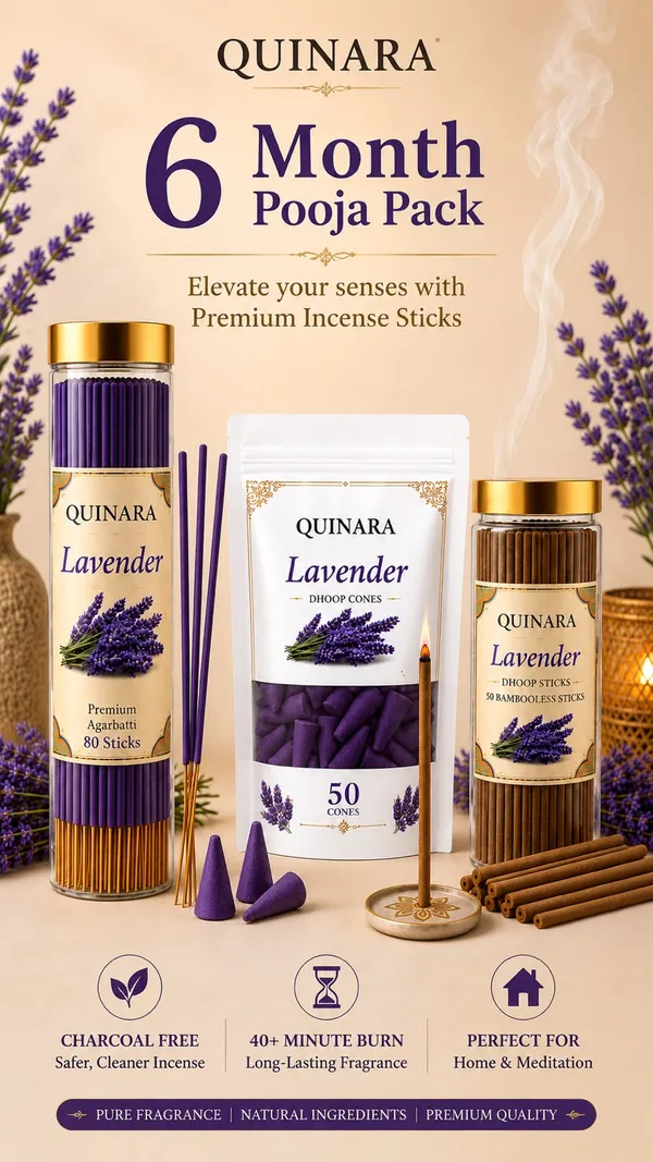 Quinara_Lavender_6_Month_Pooja_Combo_Pack_|_80_Premium_Agarbatti_+_50_Bambooless_Dhoop_Sticks_+_50_Lavender_Dhoop_Cones_|_Charcoal-Free_|_40+_Minute_Burn_|_Long-Lasting_Calming_Fragrance