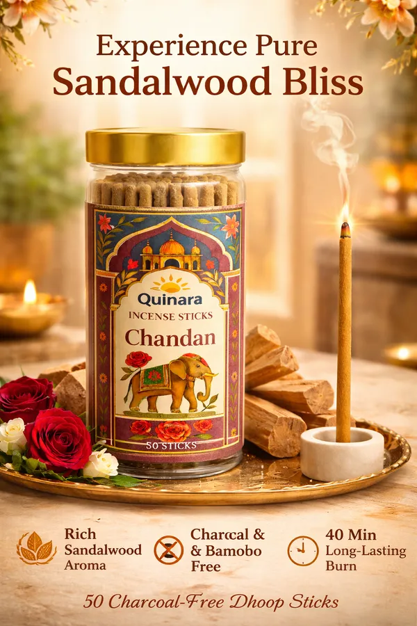 Bambooless_Chandan_Incense_Dhoop_Sticks_With_Free_Ceramic_Holder_&_Jar,_Traditional_Indian_Herbal,_Premium_Chandan_Fragrance,_Decorative_Jar,_50_Sticks