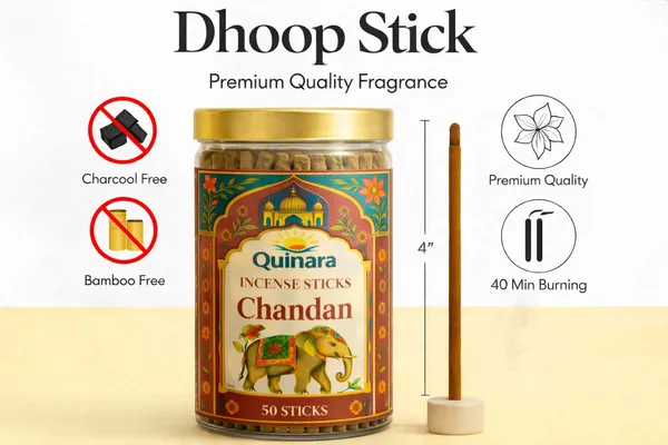 Bambooless_Chandan_Incense_Dhoop_Sticks_With_Free_Ceramic_Holder_&_Jar,_Traditional_Indian_Herbal,_Premium_Chandan_Fragrance,_Decorative_Jar,_50_Sticks