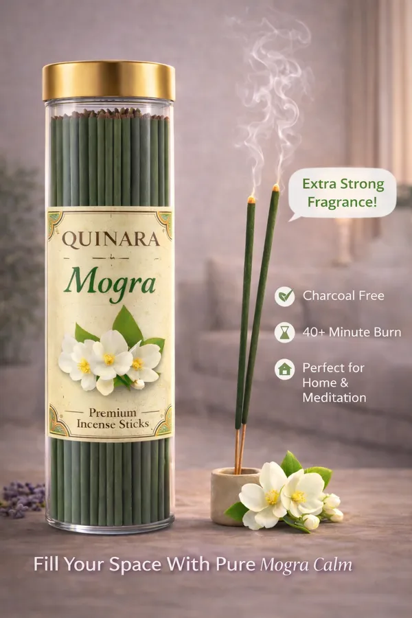 Quinara_6_Month_Variety_Pack_–_Mogra_Agarbatti_(80_Sticks)_+_Chandan_Dhoop_Cones_(50_Cones)_+_Rose_Bambooless_Dhoop_Sticks_(50_Sticks)_|_Charcoal_Free_|_Long_Lasting_Premium_Fragrance_|_Daily_Pooja_&_Meditation_Combo