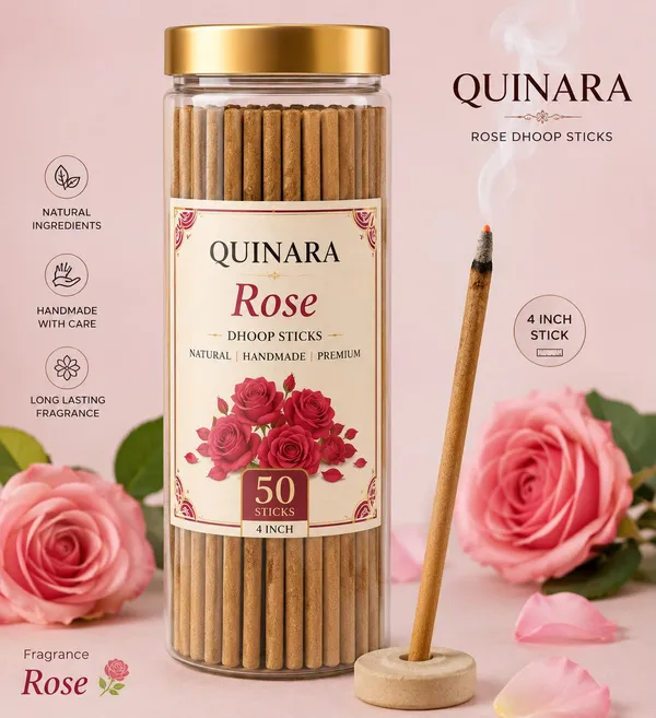 Quinara_6_Month_Variety_Pack_–_Mogra_Agarbatti_(80_Sticks)_+_Chandan_Dhoop_Cones_(50_Cones)_+_Rose_Bambooless_Dhoop_Sticks_(50_Sticks)_|_Charcoal_Free_|_Long_Lasting_Premium_Fragrance_|_Daily_Pooja_&_Meditation_Combo