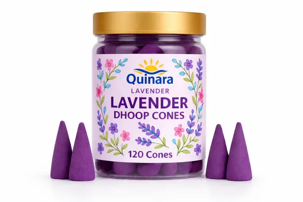 Multicolor_Premium_Dhoop_Cones_For_Pooja_|_120_Dhoop_Cones_I_Fragrances_Lavander_|_Long_Lasting_Fragrance_For_Meditation,_Prayer,_Yoga,_Home_&_Office_|_Natural_Herbal_Incense_Cones_Lavender