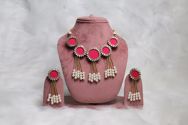 Pink_Boho_Choker_Set_For_Women