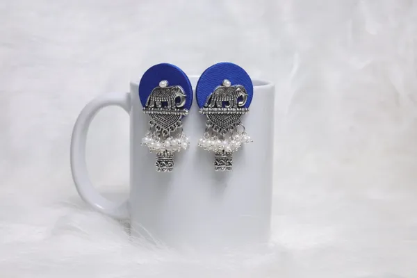 Royal_Blue_Elephant_Dangle_Earring_For_Women