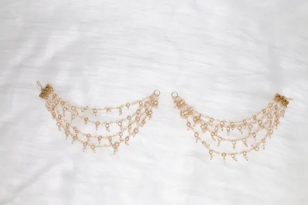 White_Pearl_Beads_Ear_Chain_For_Women