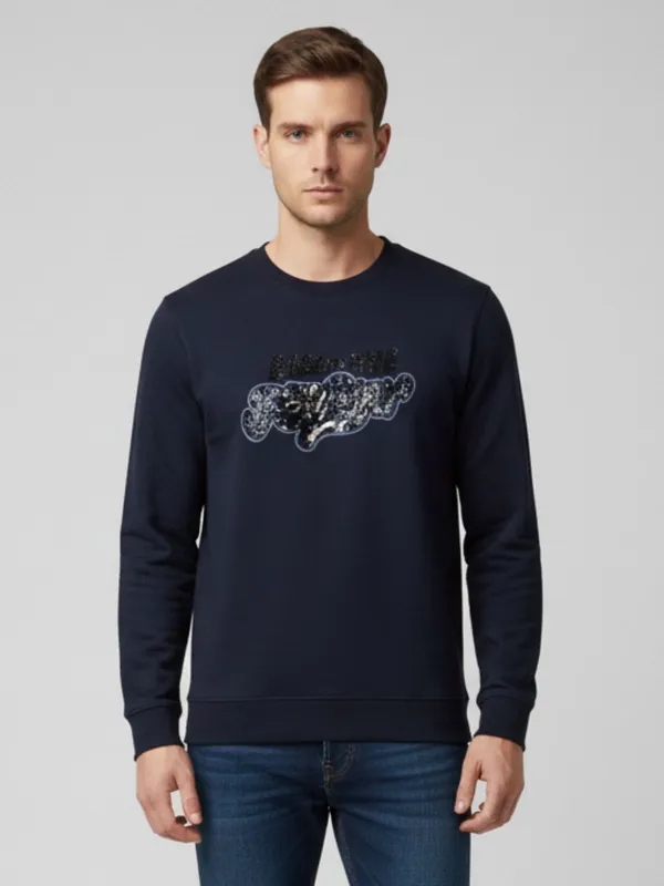 Navy_Cotton_Blend_Pre_Winter_Sweatshirt_For_Men