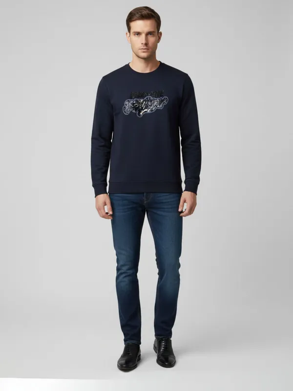 Navy_Cotton_Blend_Pre_Winter_Sweatshirt_For_Men