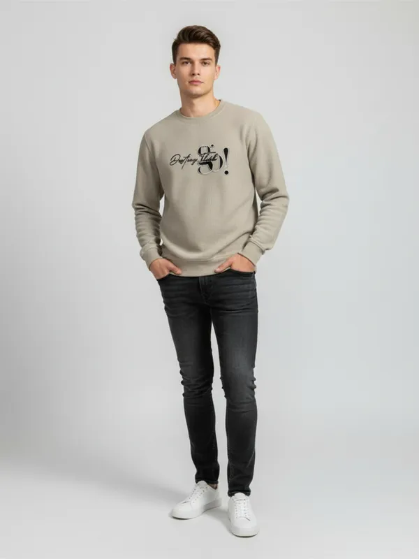 Khaki_Cotton_Blend_Pre_Winter_Sweatshirt_For_Men