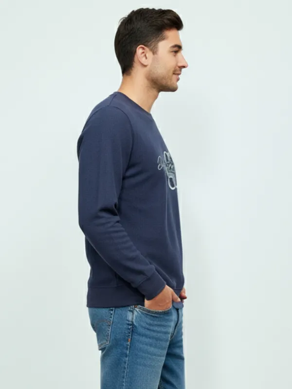 Navy_Cotton_Blend_Pre_Winter_Sweatshirt_For_Men