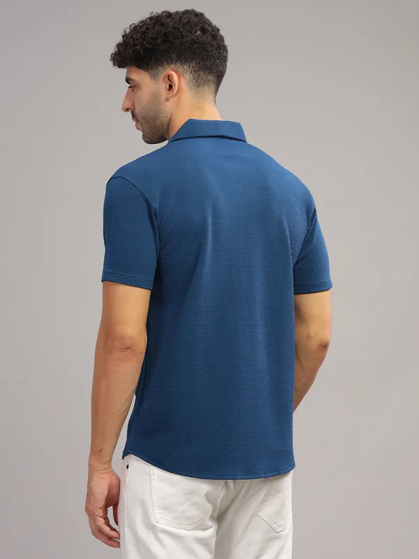 Blue_Airforce_Cotton_Blend_Solid_Half_Sleeve_Shirt_For_Men