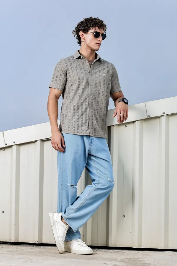 Mosue_Cotton_Blend_Solid_Half_Sleeve_Shirt_For_Men