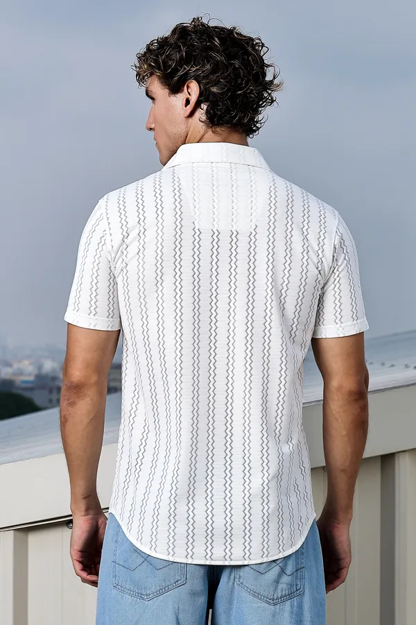White_Cotton_Blend_Solid_Half_Sleeve_Shirt_For_Men