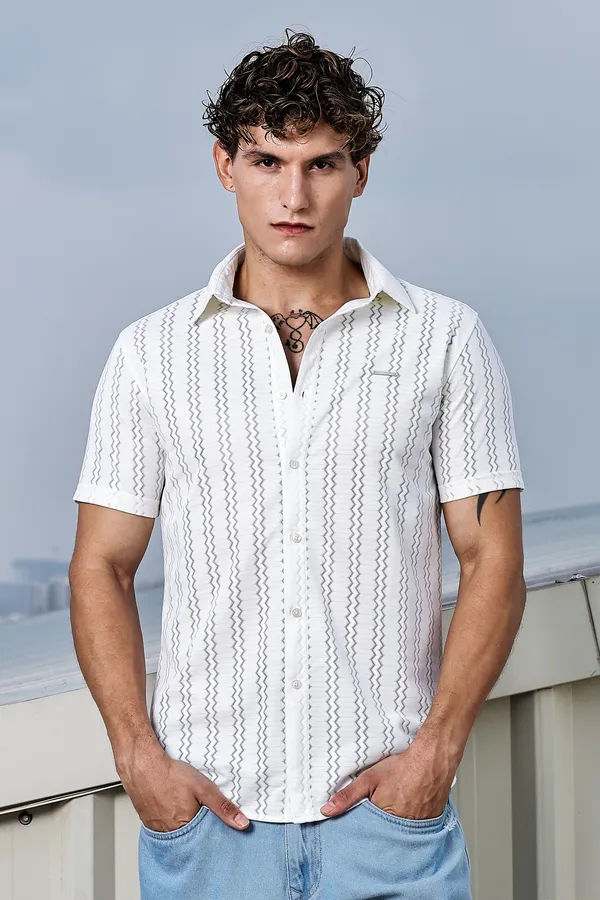 White_Cotton_Blend_Solid_Half_Sleeve_Shirt_For_Men