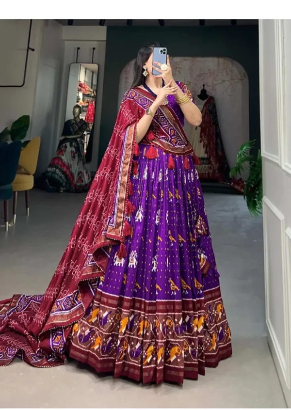 Purple_Patola_Print_Traditional_Lehenga_Choli_For_Women