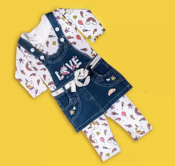 Girls_Dungaree_And_T_Shirt_Set