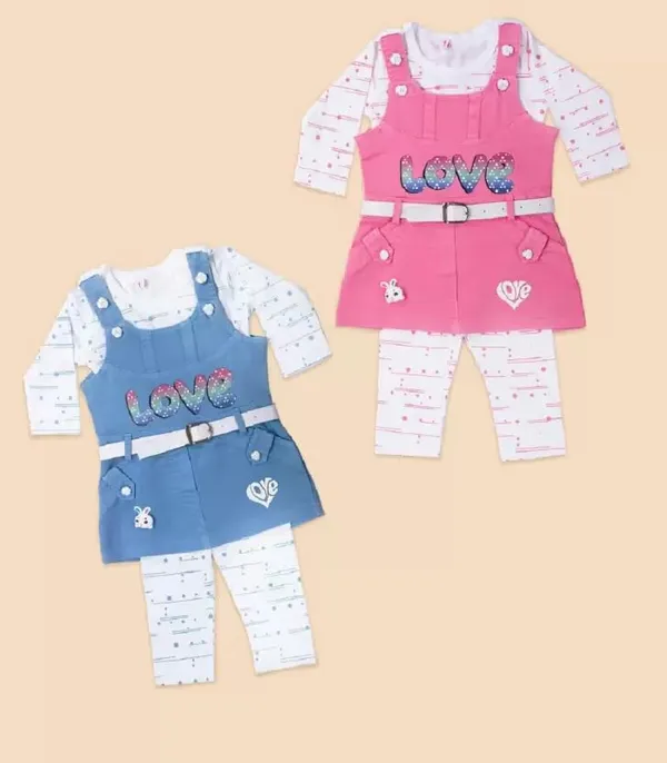 Baby_Girls_Dungaree_And_T_Shirt_Set