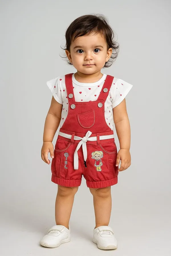 Baby_Girls_Dungaree_And_T_Shirt_Set