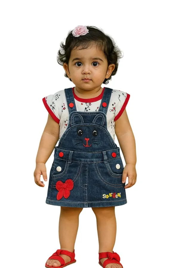 Baby_Girls_Dungaree_Romper_T_Shirt_Outfit