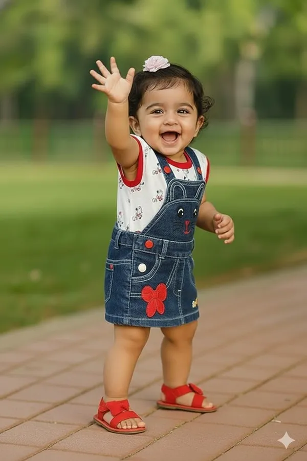 Baby_Girls_Dungaree_Romper_T_Shirt_Outfit