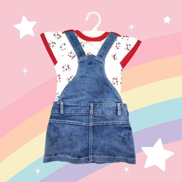 Baby_Girls_Dungaree_Romper_T_Shirt_Outfit