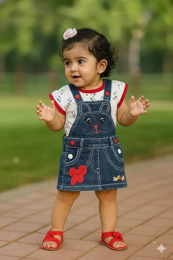 Baby_Girls_Dungaree_Romper_T_Shirt_Outfit